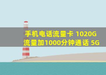 手机电话流量卡 1020G流量加1000分钟通话 5G